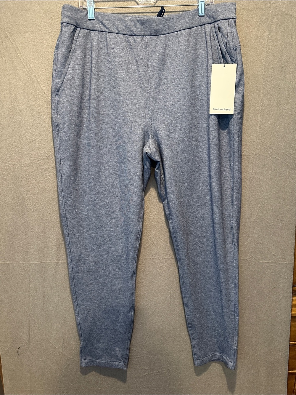 Ministry of Supply Men's Light Heather Blue Jogger Pants